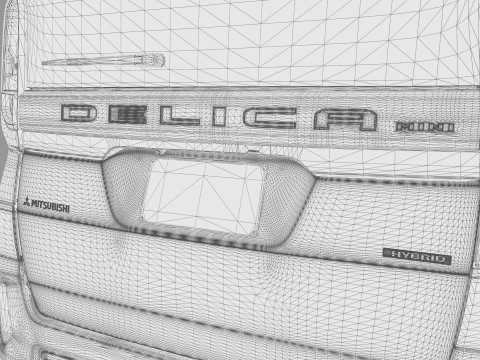 Mitsubishi Delica Mini 2023 HQ interior 3D Model