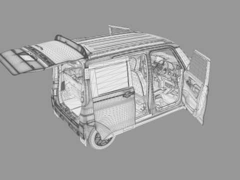 Mitsubishi Delica Mini 2023 HQ interior 3D Model