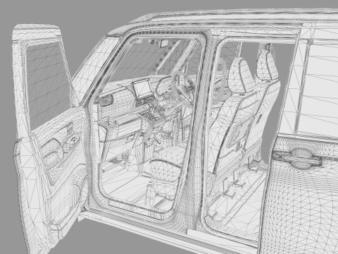 Mitsubishi Delica Mini 2023 HQ interior 3D Model