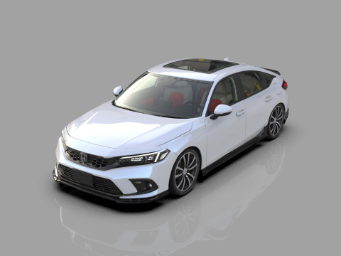 Honda Civic Hatchback 2022 HQ interior 3D 模型