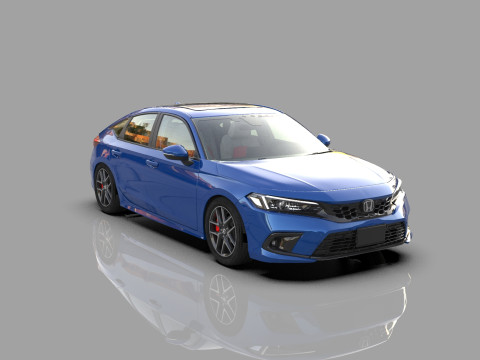 Honda Civic Hatchback 2022 HQ interior 3D 模型