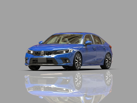 Honda Civic Hatchback 2022 HQ interior 3D 模型
