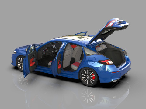 Honda Civic Hatchback 2022 HQ interior 3D 模型