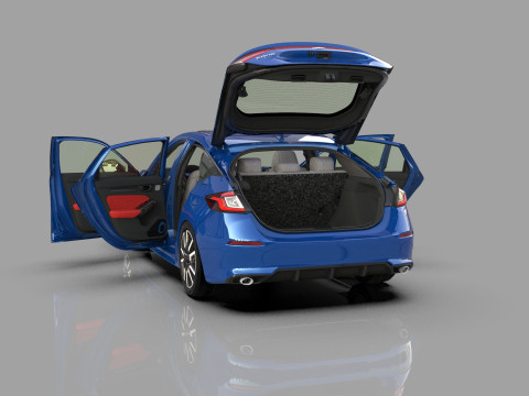 Honda Civic Hatchback 2022 HQ interior 3D 模型