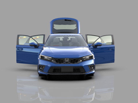 Honda Civic Hatchback 2022 HQ interior 3D 模型