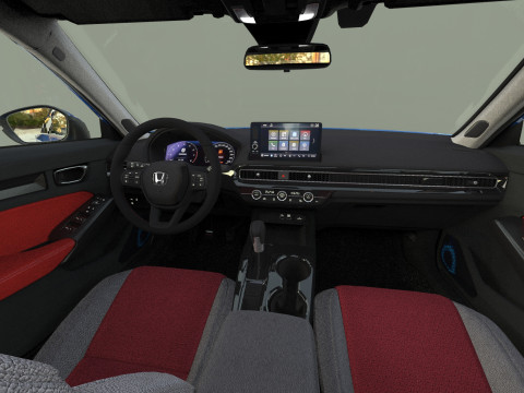 Honda Civic Hatchback 2022 HQ interior 3D 模型