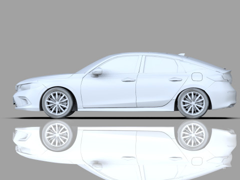 Honda Civic Hatchback 2022 HQ interior 3D 模型