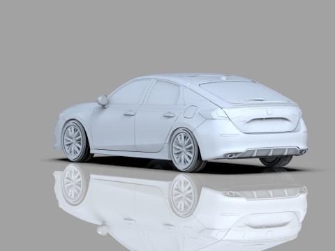 Honda Civic Hatchback 2022 HQ interior 3D 模型