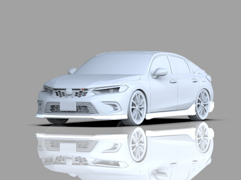 Honda Civic Hatchback 2022 HQ interior 3D 模型