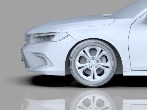 Honda Civic Hatchback 2022 HQ interior 3D 模型