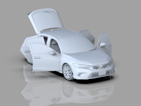 Honda Civic Hatchback 2022 HQ interior 3D 模型