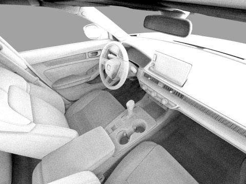 Honda Civic Hatchback 2022 HQ interior 3D 模型