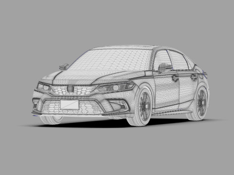 Honda Civic Hatchback 2022 HQ interior 3D 模型