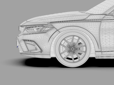 Honda Civic Hatchback 2022 HQ interior 3D 模型