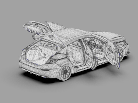 Honda Civic Hatchback 2022 HQ interior 3D 模型