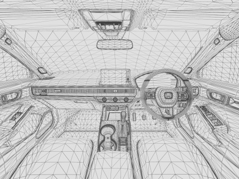 Honda Civic Hatchback 2022 HQ interior 3D 模型