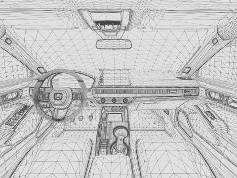 Honda Civic Hatchback 2022 HQ interior 3D 模型