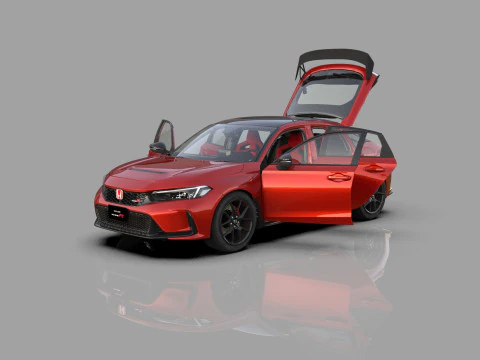 Honda Civic Type R 2022 Mugen bodykit HQ interior 3D Model