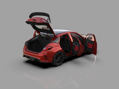 Honda Civic Type R 2022 Mugen bodykit HQ interior Modello 3D