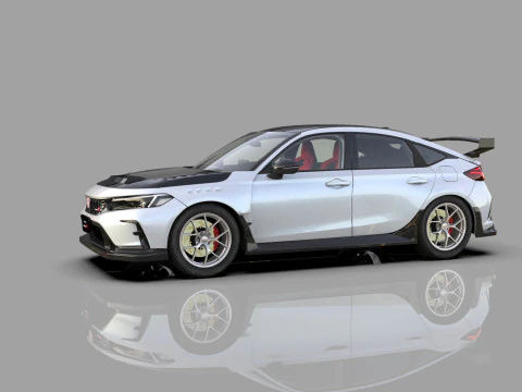 Honda Civic Type R 2022 Mugen bodykit HQ interior 3D Model