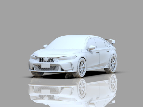 Honda Civic Type R 2022 Mugen bodykit HQ interior Modello 3D