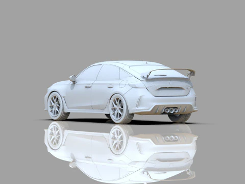 Honda Civic Type R 2022 Mugen bodykit HQ interior 3D Model