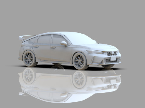 Honda Civic Type R 2022 Mugen bodykit HQ interior Modello 3D