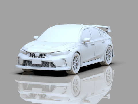 Honda Civic Type R 2022 Mugen bodykit HQ interior Modello 3D