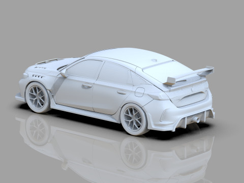 Honda Civic Type R 2022 Mugen bodykit HQ interior Modello 3D