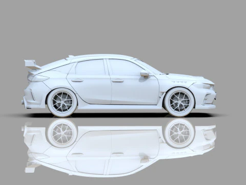 Honda Civic Type R 2022 Mugen bodykit HQ interior 3D Model