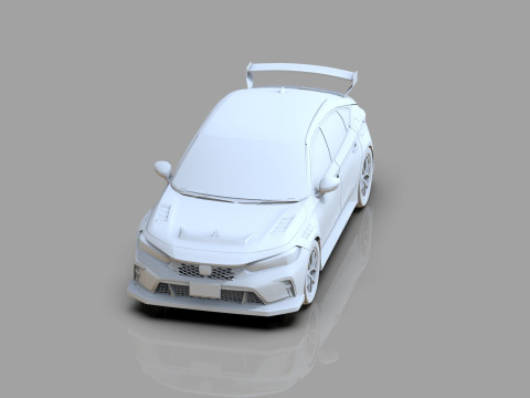 Honda Civic Type R 2022 Mugen bodykit HQ interior Modello 3D