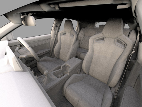 Honda Civic Type R 2022 Mugen bodykit HQ interior Modello 3D