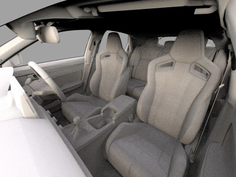 Honda Civic Type R 2022 Mugen bodykit HQ interior 3D Model