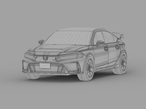 Honda Civic Type R 2022 Mugen bodykit HQ interior Modello 3D