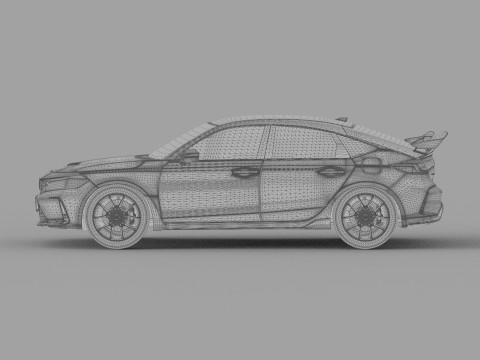 Honda Civic Type R 2022 Mugen bodykit HQ interior Modello 3D