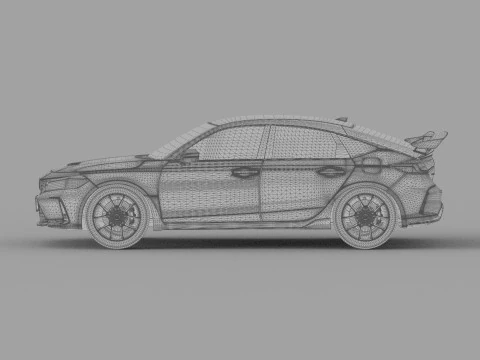 Honda Civic Type R 2022 Mugen bodykit HQ interior 3D Model