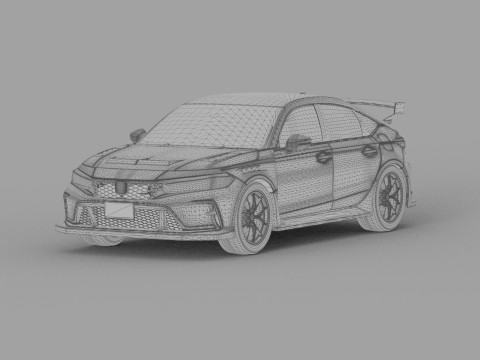 Honda Civic Type R 2022 Mugen bodykit HQ interior Modello 3D