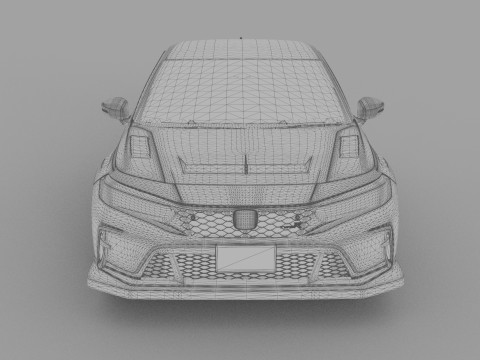 Honda Civic Type R 2022 Mugen bodykit HQ interior Modello 3D