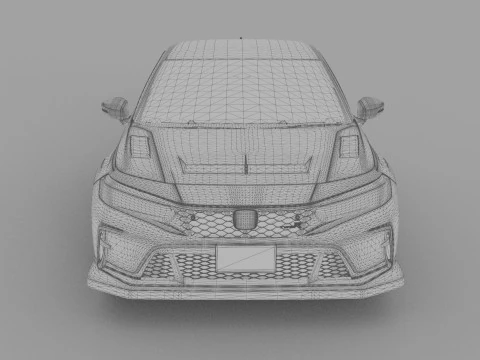 Honda Civic Type R 2022 Mugen bodykit HQ interior 3D Model