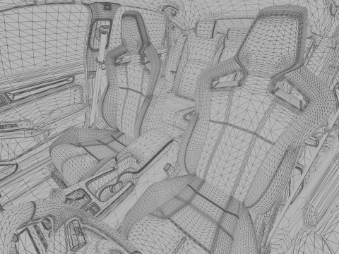 Honda Civic Type R 2022 Mugen bodykit HQ interior Modello 3D