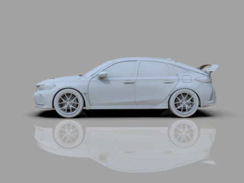 Honda Civic Type R 2022 Mugen bodykit HQ interior 3D Model