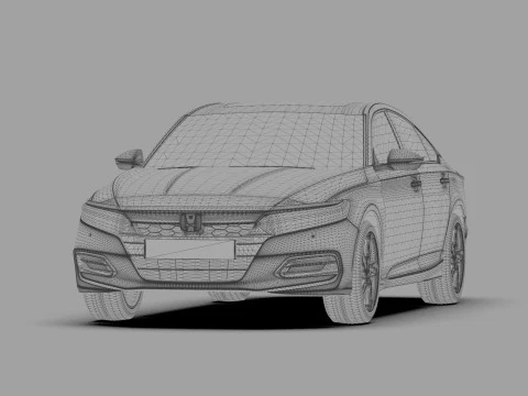Honda Accord 2018-2022 HQ interior 3D Model