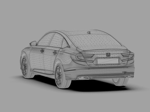 Honda Accord 2018-2022 HQ interior 3Dモデル