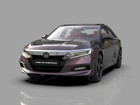 Interior da sede do Honda Accord 2018-2022 Modelo 3D