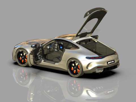 Mercedes Benz AMG GT63 2024 HQ interior 3D Model