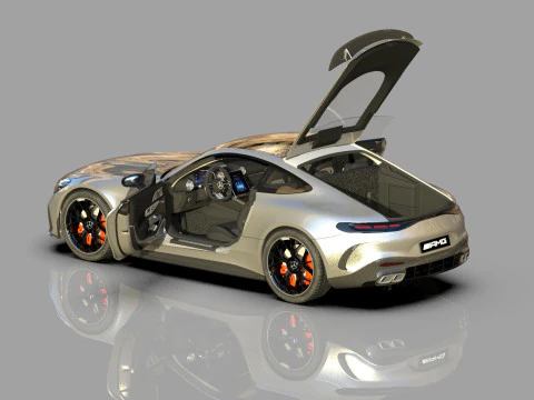 Mercedes Benz AMG GT63 2024 HQ interior 3D Model