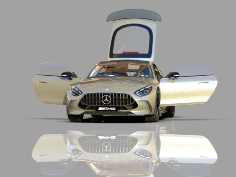 Mercedes Benz AMG GT63 2024 HQ interior 3D Model