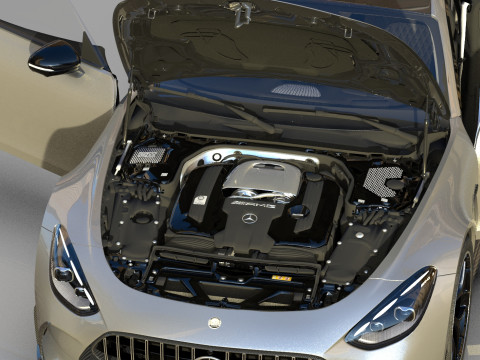 Mercedes Benz AMG GT63 2024 HQ interior 3D Model