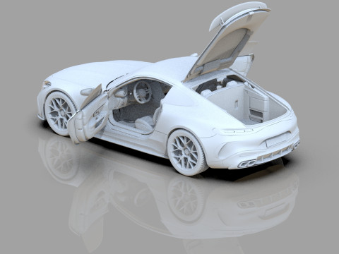 Mercedes Benz AMG GT63 2024 HQ interior 3D Model