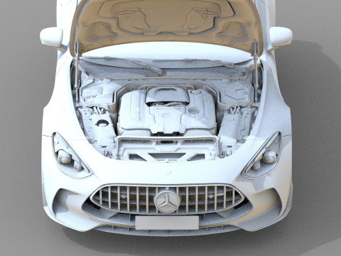 Mercedes Benz AMG GT63 2024 HQ interior 3D Model